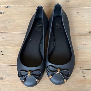 Melissa Elegant Black Shoes with Gold Accents